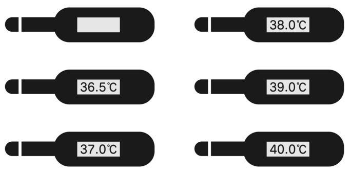 体温計のアイコンセット 黒 体温計のアイコンセット 黒 体温計,デジタル,計測,健康,体調,風邪,病気,熱,医療,検温のイラスト素材