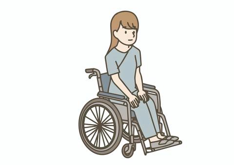 車椅子に乗る女性 車椅子に乗る女性 車椅子,女性,患者,病院,医療,リハビリ,介護,看護,入院,サポートのイラスト素材