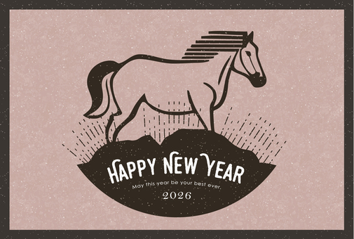 アウトドア風の馬のロゴ（年賀状）_6 馬,ロゴ,年賀状,アイコン,シルエット,マーク,おしゃれ,アウトドア,かっこいい,シンプルのイラスト素材