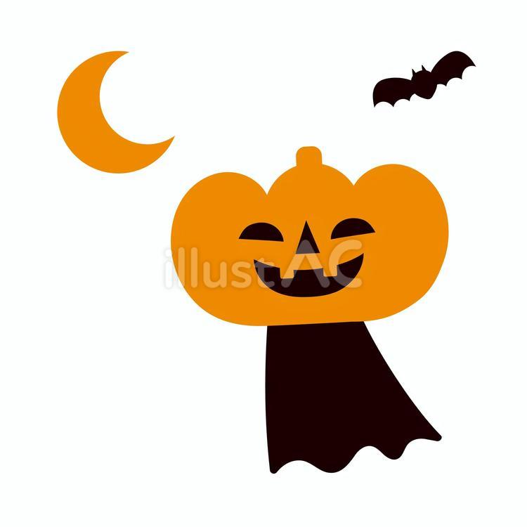 かぼちゃのおばけのイラスト ハロウィン,イベント,かぼちゃのイラスト素材