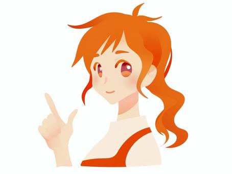 指差し案内をする女性のイラスト 女性,女の人,人物,指差し,ハンドサイン,案内,指示,お知らせ,指し示す,スタッフのイラスト素材