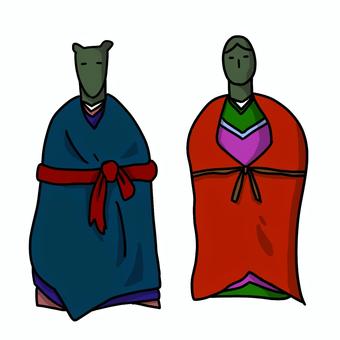 おしら様 オシラサマ,お白様,信仰,木人形,伝承,習俗,ご神体,昔話,口承,東北地方のイラスト素材