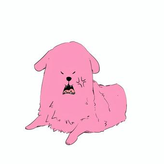 怒った犬 怒った犬 怒り顔,表情,犬,動物,ピンク色のイラスト素材