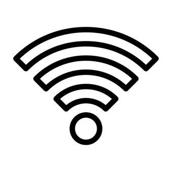 白ベタ黒フチのWi-Fi電波マーク wi-fi,無線lan,電波,通信,ネット,接続,ネットワーク,シンプル,マーク,スマホのイラスト素材