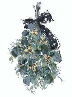 Illustration, christmas, swag, wall decoration, 