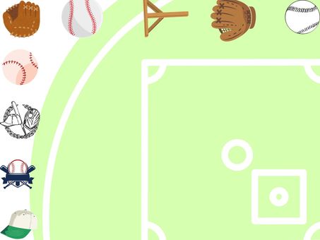 野球のポストカード 野球,グローブ,バット,ボール,スポーツ,とんぼ,ポストカードのイラスト素材