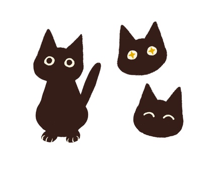 黒ねこ02 黒ねこ02 猫,黒猫,動物,ネコ,ペット,キラキラ,お座り,ニコニコ,笑顔,ねこのイラスト素材