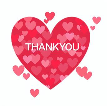 ハートのマーク ハート,thankyou,ありがとう,ピンク,赤,シールのイラスト素材