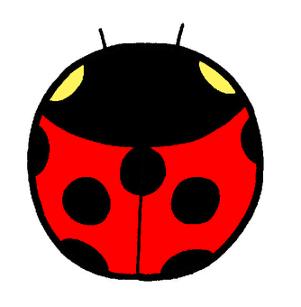 ナナホシテントウムシ　イラスト 虫,ナナホシテントウムシ,赤色,体,黒色,模様,背景,なしのイラスト素材