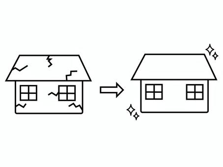 家の修繕1 家,住宅,建物,修繕,きれい,清潔,美しい,キラキラ,不動産,マイホームのイラスト素材