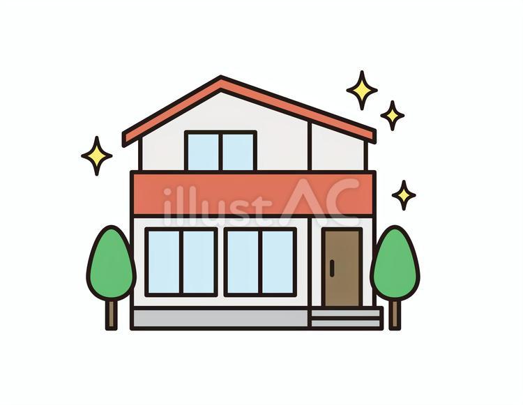 新築の一軒家(カラー) 新築の一軒家(カラー) 新築,リフォーム,家のイラスト素材