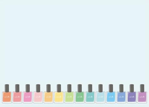 並べられたネイルの背景２ ネイル,マニキュア,カラフル,シンプル,背景,美容のイラスト素材