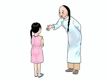 私のポニーテール、どうですか? 私のポニーテール、どうですか? 人物,大人,男性のイラスト素材