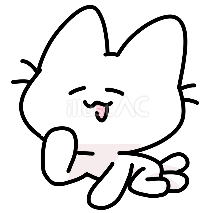 ゆるいネコの昼寝 猫,昼寝,頬杖のイラスト素材