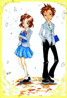 Illustration, student, spring, graduate, JPG