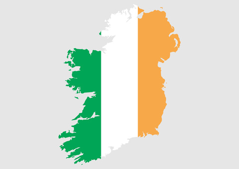アイルランドの地図（国旗柄） アイルランド,地図,国旗,外国,海外,地理,土地,国土,地形,世界のイラスト素材