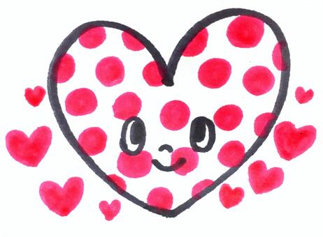 Polka dot heart, heart, polka dot, pink, JPG