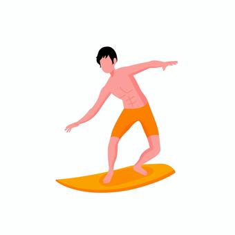 サーフィン 007 サーフィン,サーファー,ボード,波,海,夏,男性,マリン,スポーツ,水上のイラスト素材