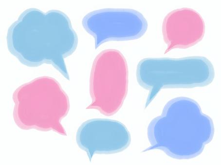 パステルカラーふんわり吹き出し  パステルカラーふんわり吹き出し  吹き出し,セリフ,枠,ふきだし,吹出し,パステルカラー,雲,手書き,ナチュラル,手描きのイラスト素材
