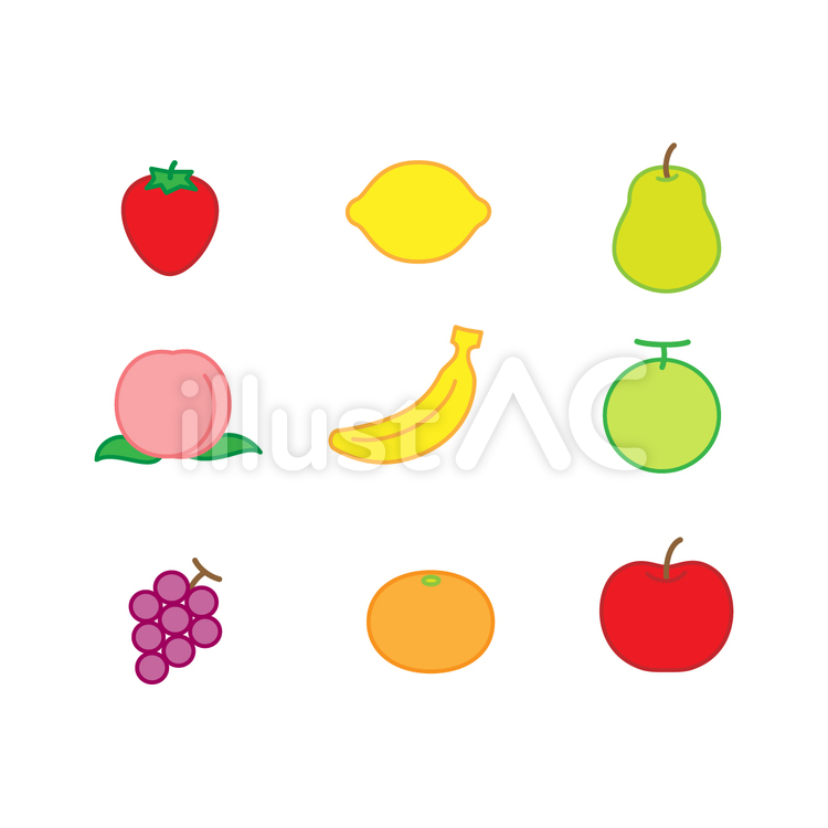 くだもの 果物,桃,苺のイラスト素材
