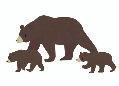 フラットなかわいい熊の親子