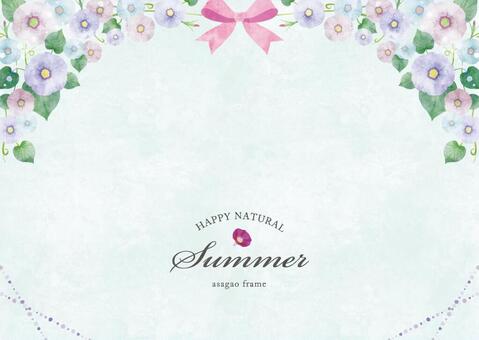 Summer background frame 075 morning glory watercolor, rano, lato, kwiaty, JPG, PNG and AI