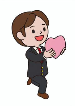 ハートを渡す男