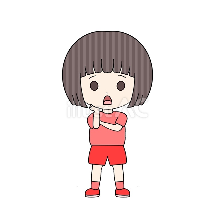 ぽかんとする女の子 ぽかん,あぜん,あんぐりのイラスト素材