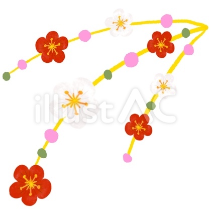 梅の花飾り 紅白(右)
