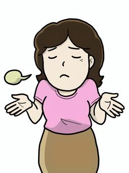 Illustration, female, give up, be amazed, 