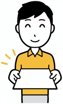  男性シャツ(黄)-300-バスト 書類,男性,長袖,シャツ,私服,人物,かわいい,男,提出,手続きのイラスト素材