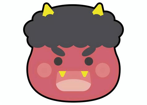 節分の鬼、赤鬼のお面 節分の鬼、赤鬼のお面 節分,鬼,お面,おに,オニ,鬼の面,鬼のお面,面,節分鬼,節分の鬼のイラスト素材