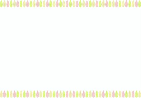 葉っぱフレーム３ フレーム,枠,ライン,秋,葉っぱ,樹,紅葉,デザイン,シンプル,緑のイラスト素材