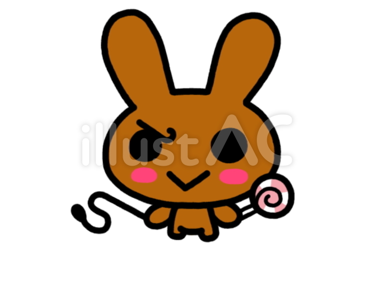 うさぎちゃん　アメとムチ　茶 うさぎ,アメとムチ,ご褒美のイラスト素材