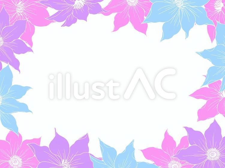 お花　フレーム かわいい,おしゃれ,花のイラスト素材
