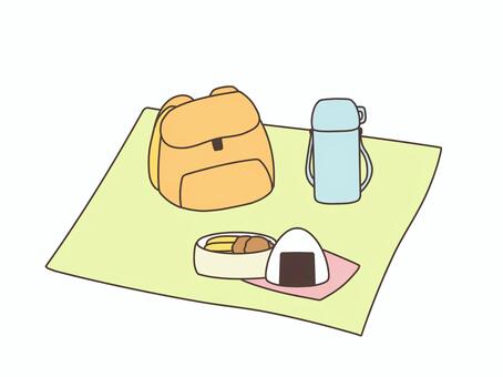 遠足_お弁当 遠足,学校,幼稚園,子ども園,保育園,イベント,行事,お弁当,おにぎり,水筒のイラスト素材