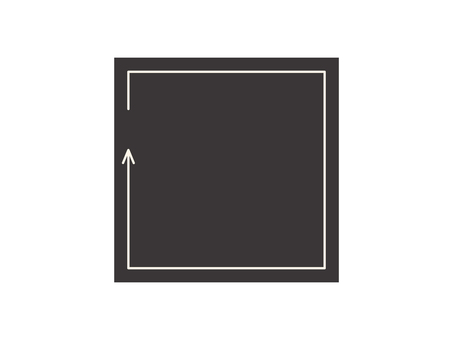 角のフレーム（矢印）03 四角,フレーム,矢印,アイコン,マーク,シンプル,灰のイラスト素材
