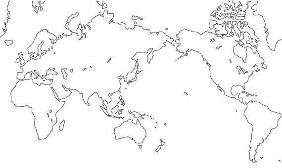 世界地図　白地図 世界地図,地図,白地図,白,線画,地理,大陸,メルカトル図法,アジア,ユーラシア大陸のイラスト素材