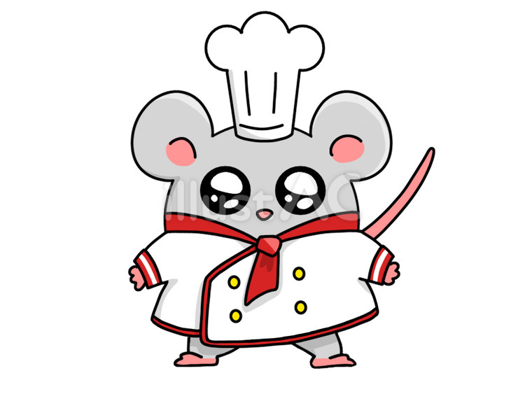 まんまるネズミ～コックさんver～ 動物,ネズミ,コックのイラスト素材