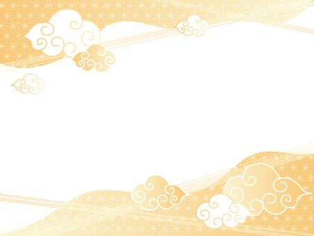 きんとうんフレーム きんとうん,フレーム,麻の葉,模様,枠,デザイン,ライン,おしゃれ,豪華,キラキラのイラスト素材