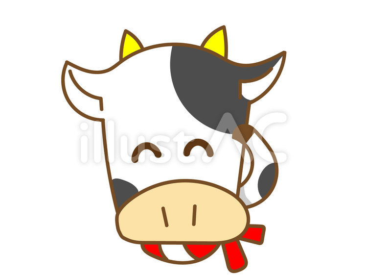 牛４−２ 干支,動物,可愛いのイラスト素材