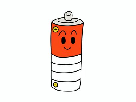 電池のキャラクターのイラスト 電池,キャラクター,電気,電流,充電,理科,教育,日用品,可愛い,ポップのイラスト素材