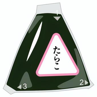 コンビニやスーパーのおにぎり(たらこ) おにぎり,おむすび,たらこ,コンビニ,ご飯,食品,スーパー,フィルム,お米,海苔のイラスト素材