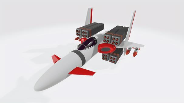 ランチャー8基とミサイル4発の戦闘機② ランチャー8基とミサイル4発の戦闘機② 戦闘機,かっこいい,sf,ジェット,ブースター,エンジン,コックピット,ミサイル,ランチャー,ロケットのイラスト素材