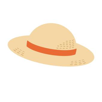 夏の風物詩のイラスト（麦わら帽子） 麦わら帽子,ストローハット,帽子,ファッション,日よけ,熱中症対策,紫外線対策,uv対策,7月,8月のイラスト素材