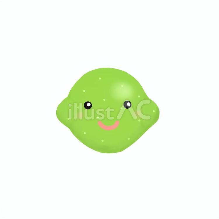 にっこりライム(主線なし) ライム,食べ物,果物のイラスト素材