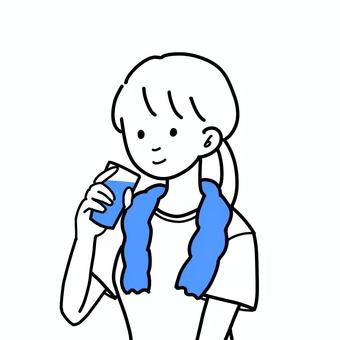 Illustration, simple, female, towel, 