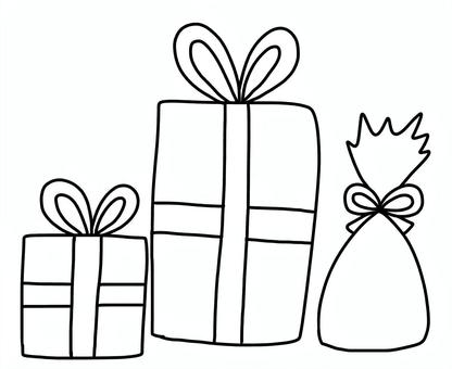 プレゼント塗り絵