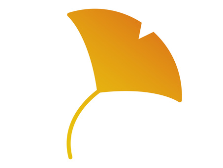 秋・和風シンプルなイチョウの葉のアイコン イチョウ,銀杏,葉,秋,黄色,グラデーション,和風,季節,自然,植物のイラスト素材