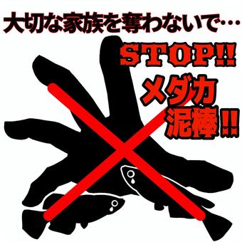 STOP!!メダカ泥棒!!② めだか,メダカ,改良メダカ,メダカ泥棒,メダカ泥棒撃退のイラスト素材